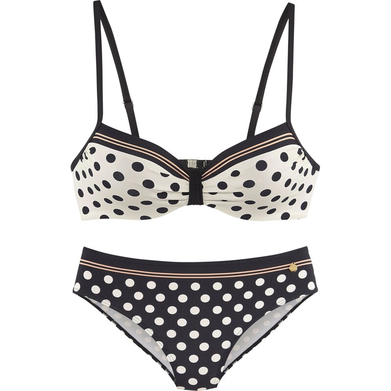 LASCANA Bikiny tmavě žlutá / černá / bílá