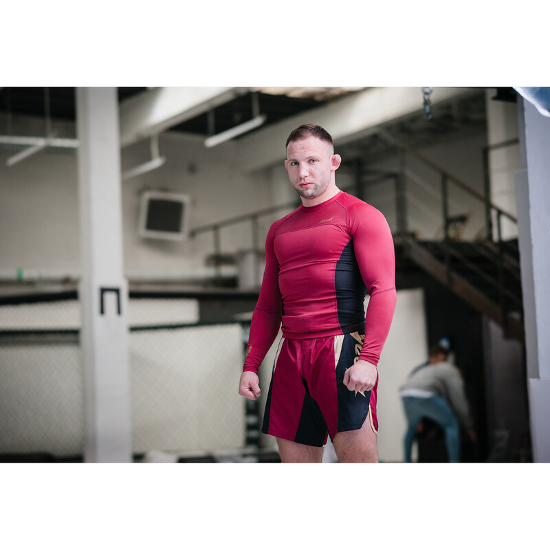 Pánský Rashguard Longsleeve HOOK FIGHTING Base red