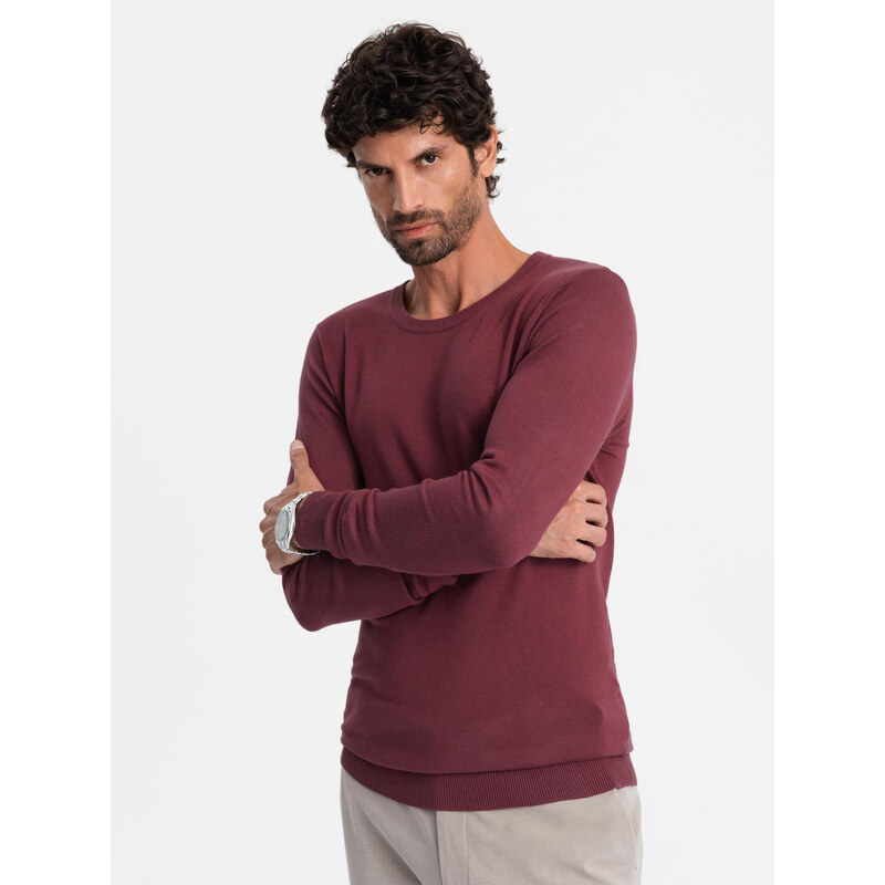 Ombre BASIC mens viscose classic sweater with round neckline -