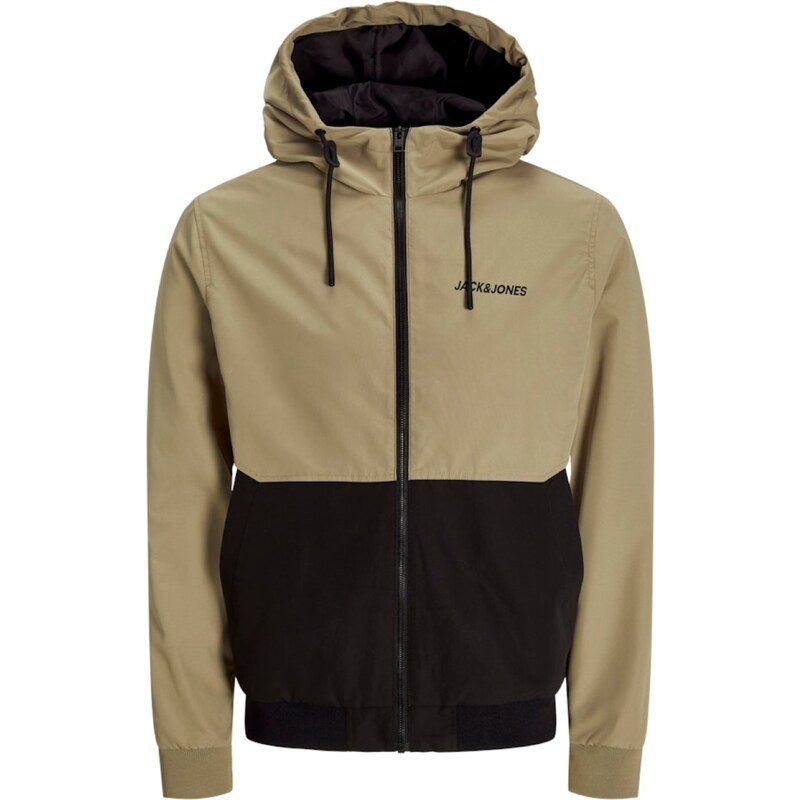 JACK & JONES Přechodná bunda JJERush světle hnědá / černá