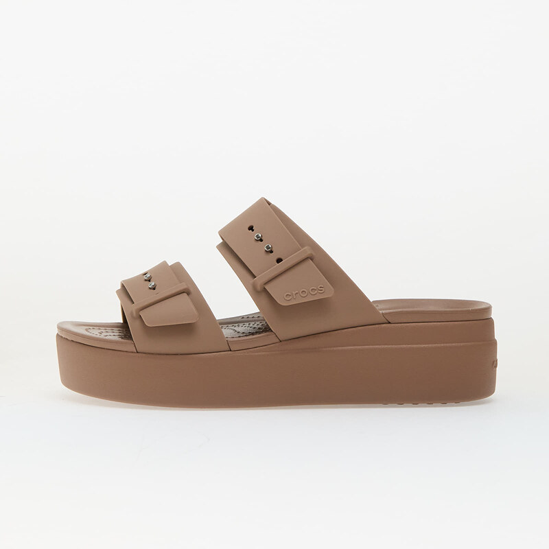 Crocs Brooklyn Buckle Low Wedge Latte