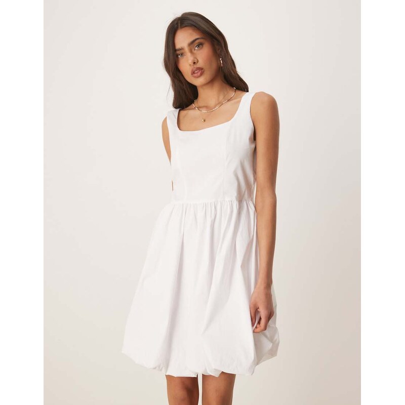 JDY bubble hem mini dress in white 105597854