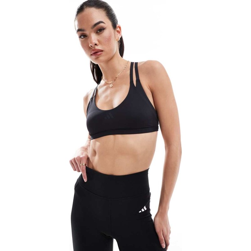 adidas performance adidas Training Strength light support bra in black 105592190