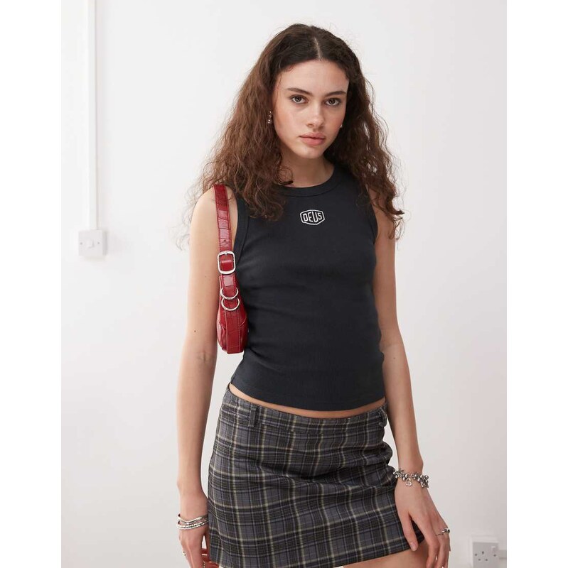Deus Ex Machina shield tank top in black 105597925