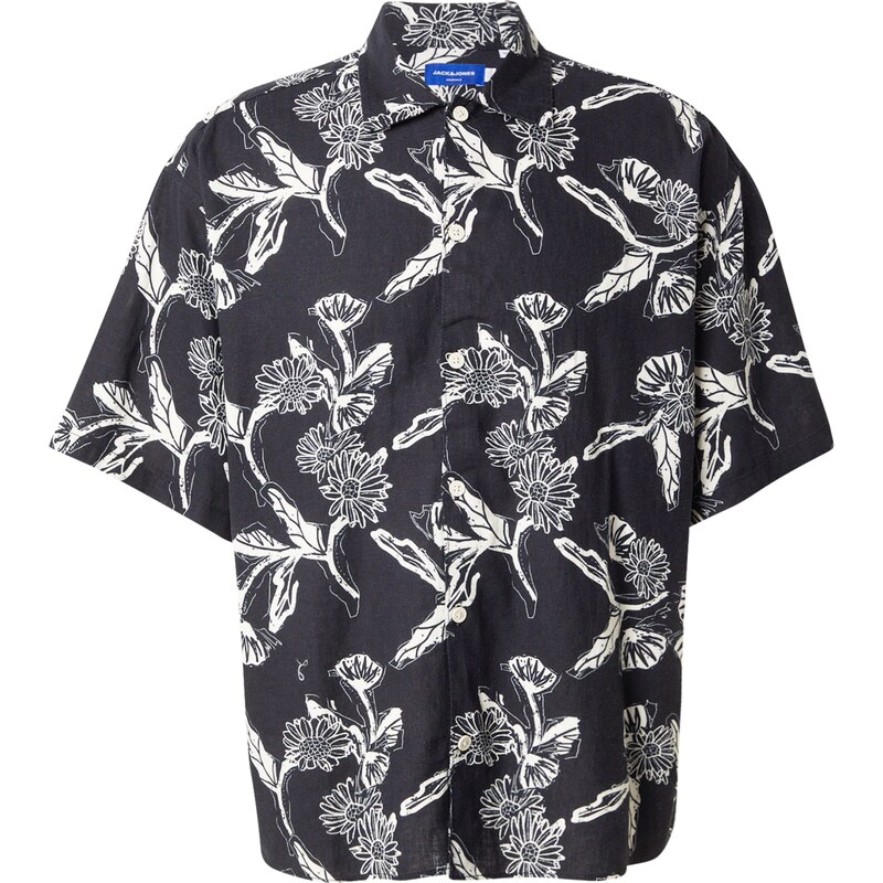 JACK & JONES Košile JORPAROS černá / bílá