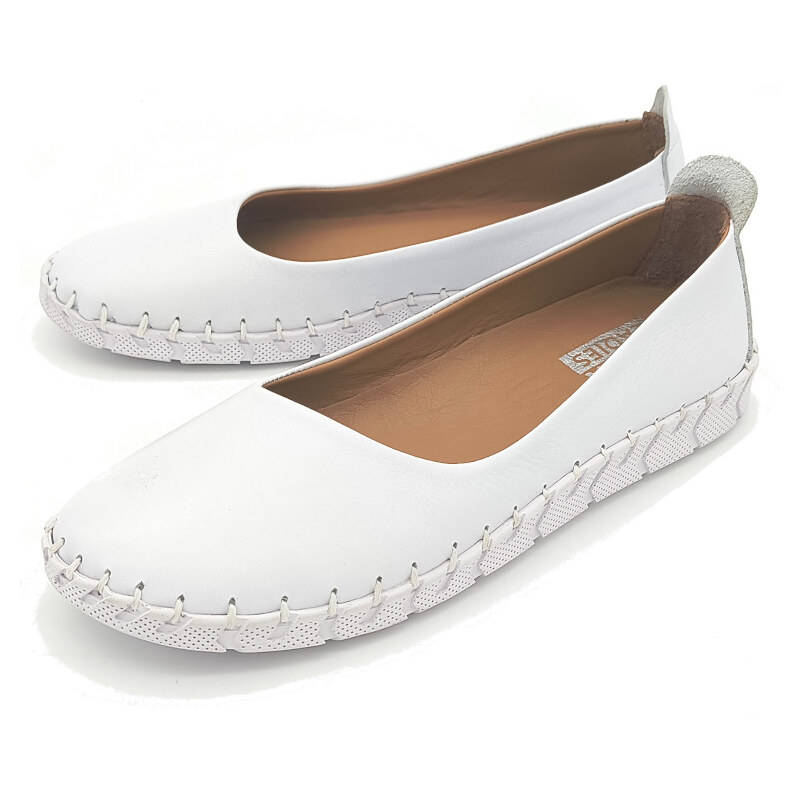 Dámské kožené baleríny 24399 Urban Ladies bílá