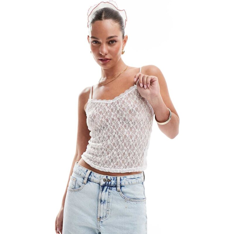ONLY lace cami top in white 105597761