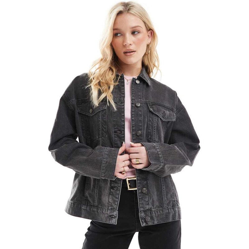 ASOS DESIGN oversize 90s denim jacket in wash black