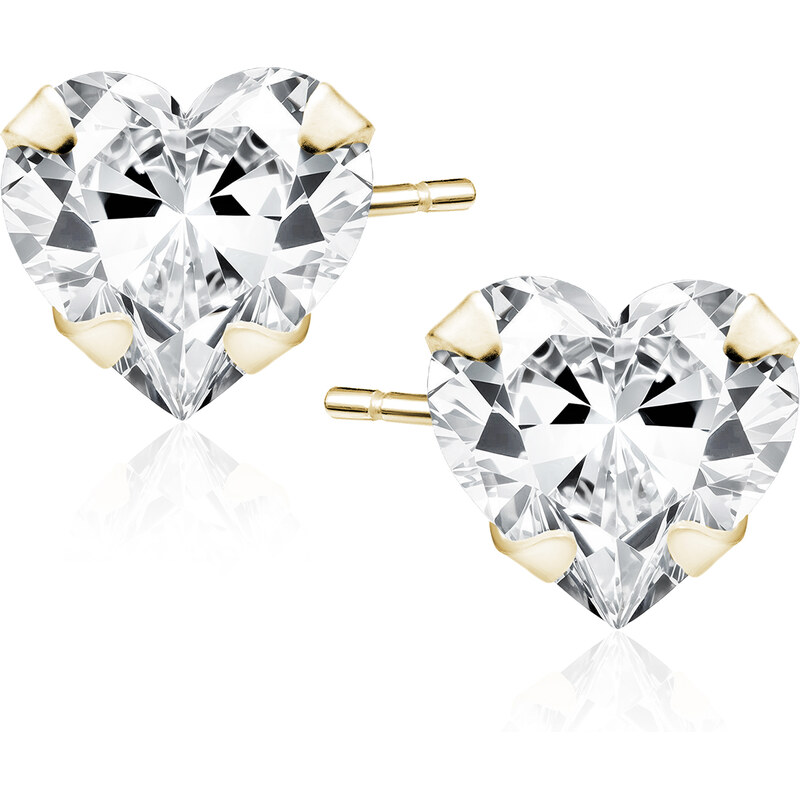 Olivie Stříbrné náušnice 6 mm SRDCE GOLD 9518