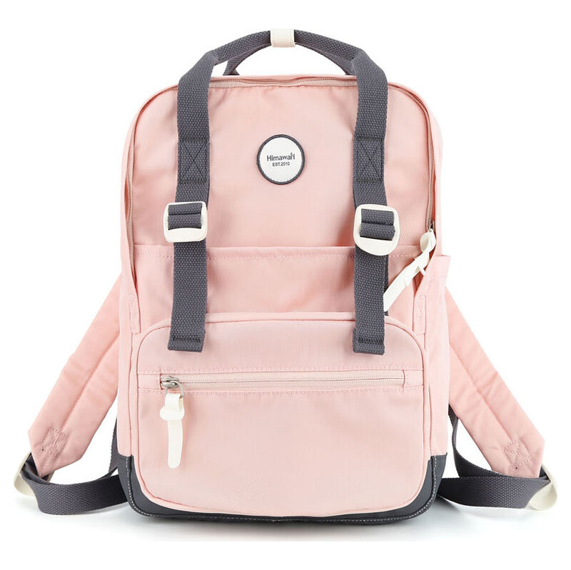 BASIC Himawari Růžovo-šedý dámský městský batoh se zapínáním na zip 105650128