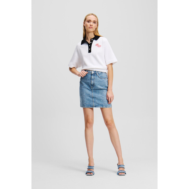 SUKNĚ KARL LAGERFELD JEANS KLJ PATCHWORK DENIM SKIRT