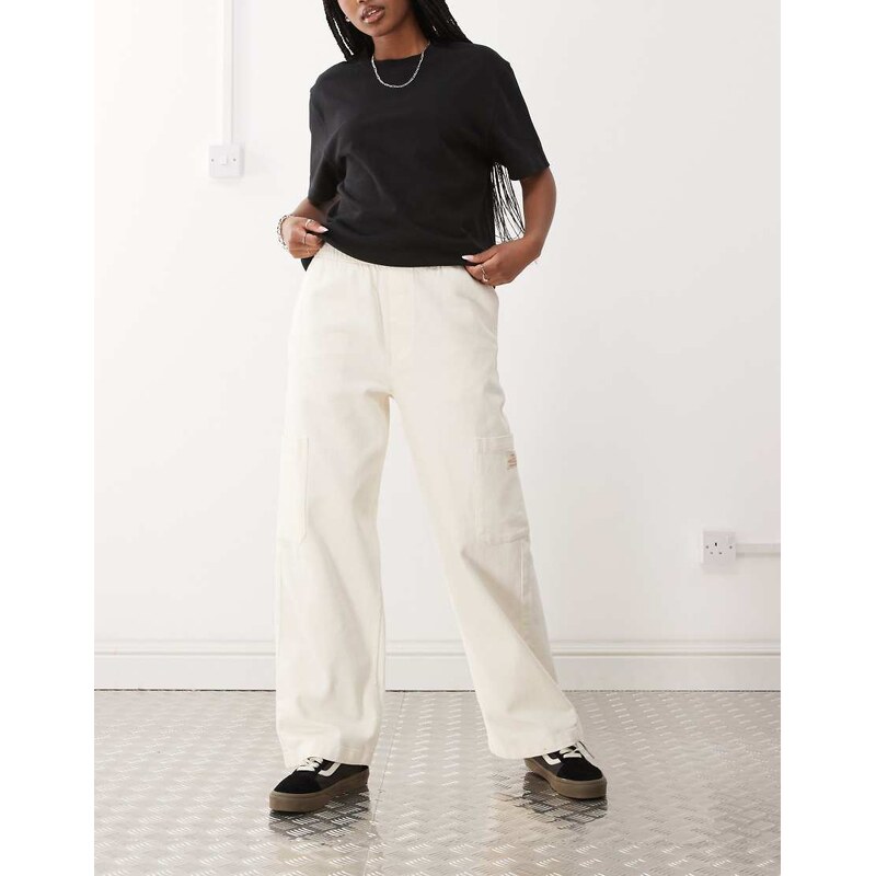 Obey Primal cargo trouser in cream-White 105607800