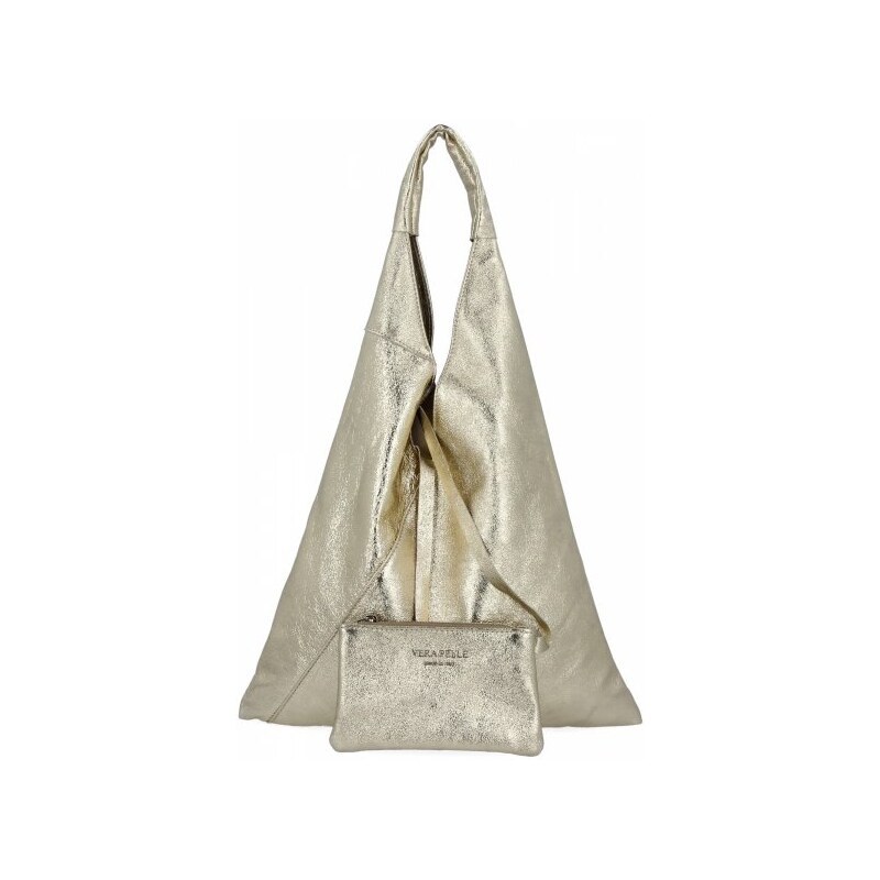Vittoria Gotti Italská Kožená Kabelka Shopper Bag s Malou Kosmetickou 105610836