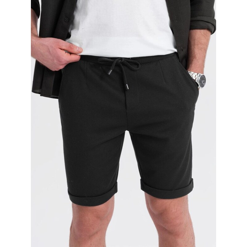 Ombre Clothing Černé chinos kraťasy V2 SRCS-0170