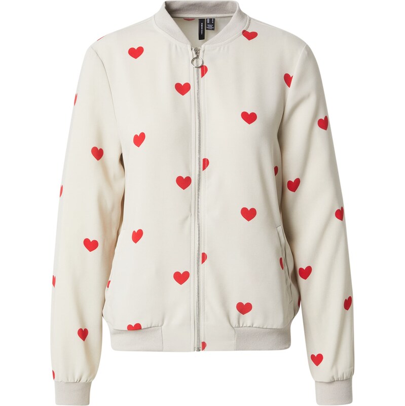VERO MODA Přechodná bunda VMCOCO stříbrně šedá / červená