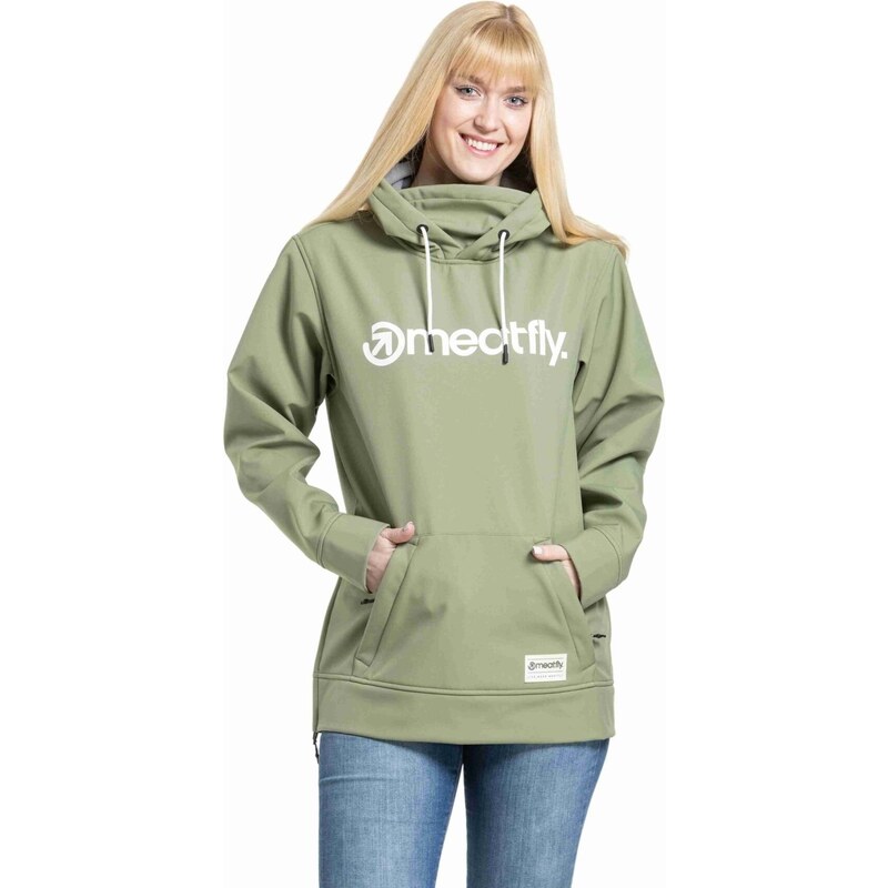 Meatfly dámská softshell bunda Alita Olive / White | Zelená