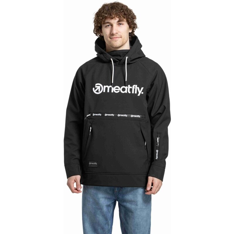 Meatfly pánská softshell bunda Jax Black / White | Černá
