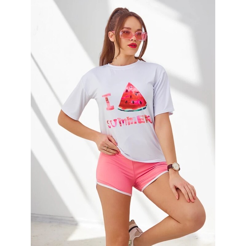 Resti Womens sports set with t-shirt and shorts Watermelon