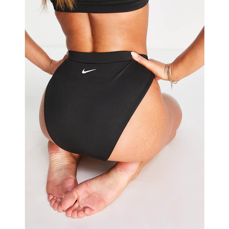 Nike Swimming Nike Essentials high waist bikini bottoms in black