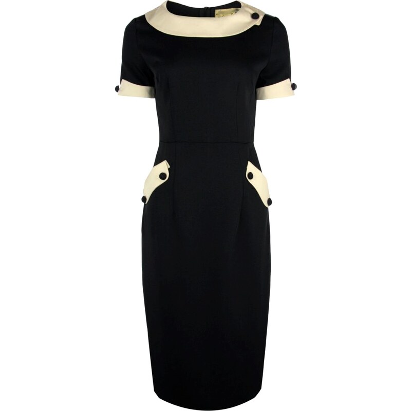 TIFFANY černé retro šaty "pencil dress" inspirované padesátými léty