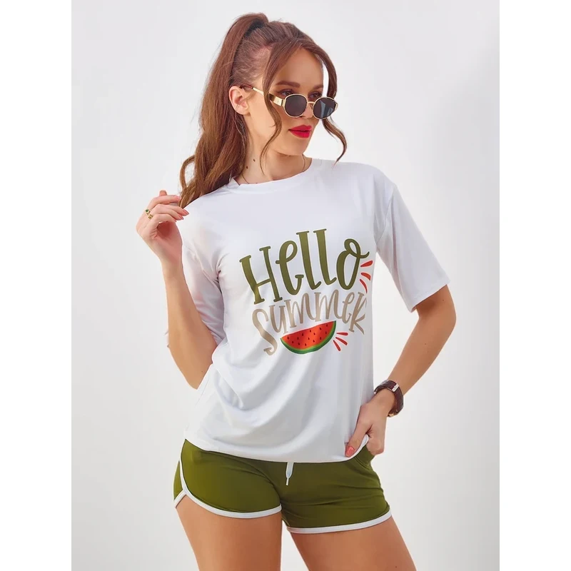 Resti Womens sports set with t-shirt and shorts Hello Summer 108963611