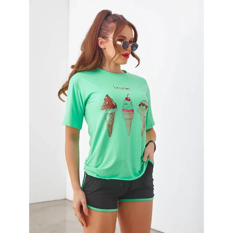 Resti Womens sports set with t-shirt and shorts Ice Cream