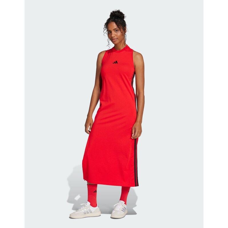 adidas performance Essentials 3-stripes long racerback dress in