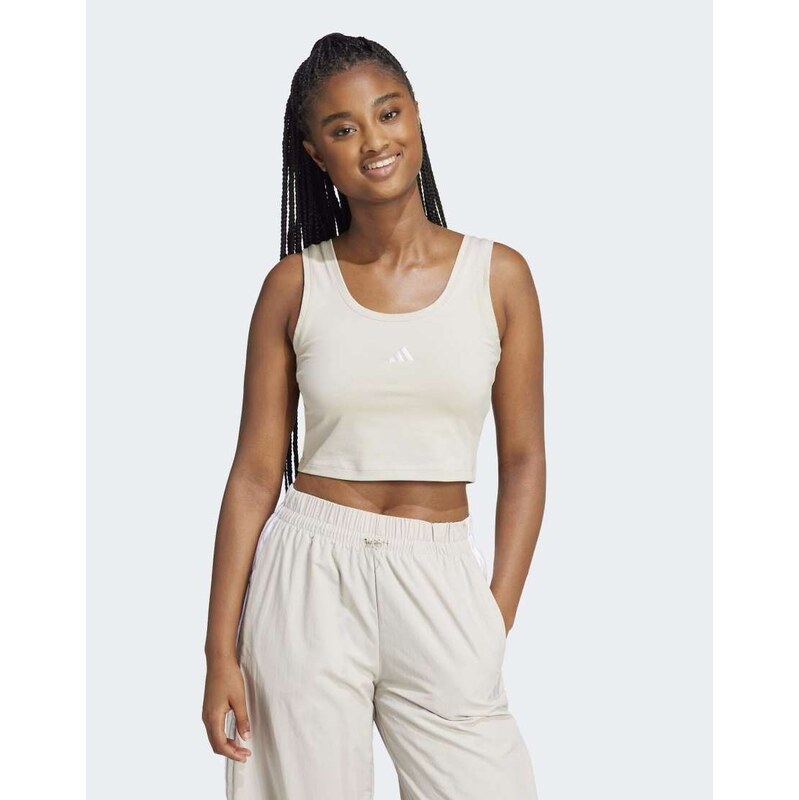 adidas performance Essentials small logo cotton lifestyle tank