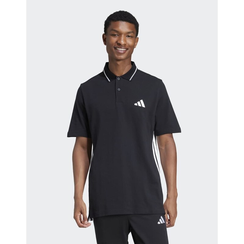 adidas performance Essentials 3-stripes piqué polo shirt in