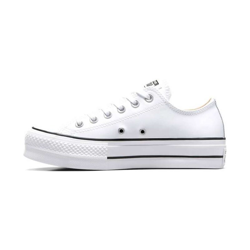 Converse Chuck Taylor All Star leather Lift Ox trainers in white 108091257