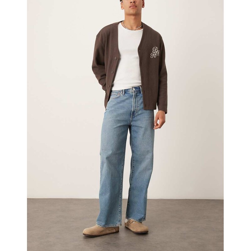 Abercrombie & Fitch baggy carpenter jean in light blue wash 105642656