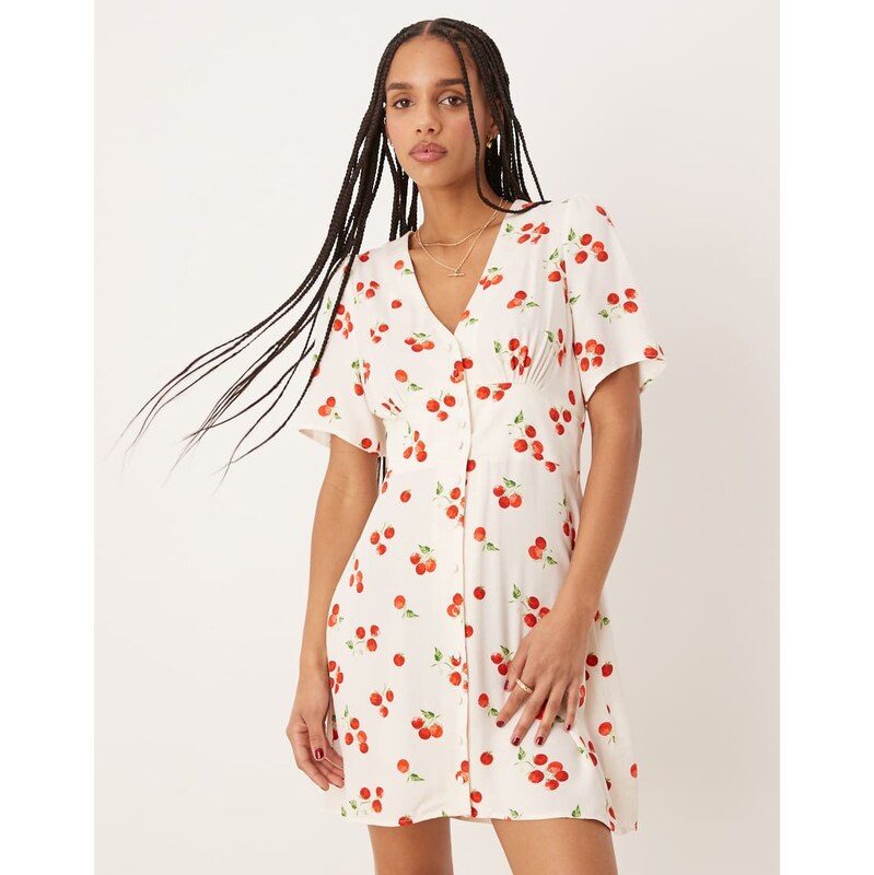 Nobodys Child Alexa mini dress in white tomato print 105646498