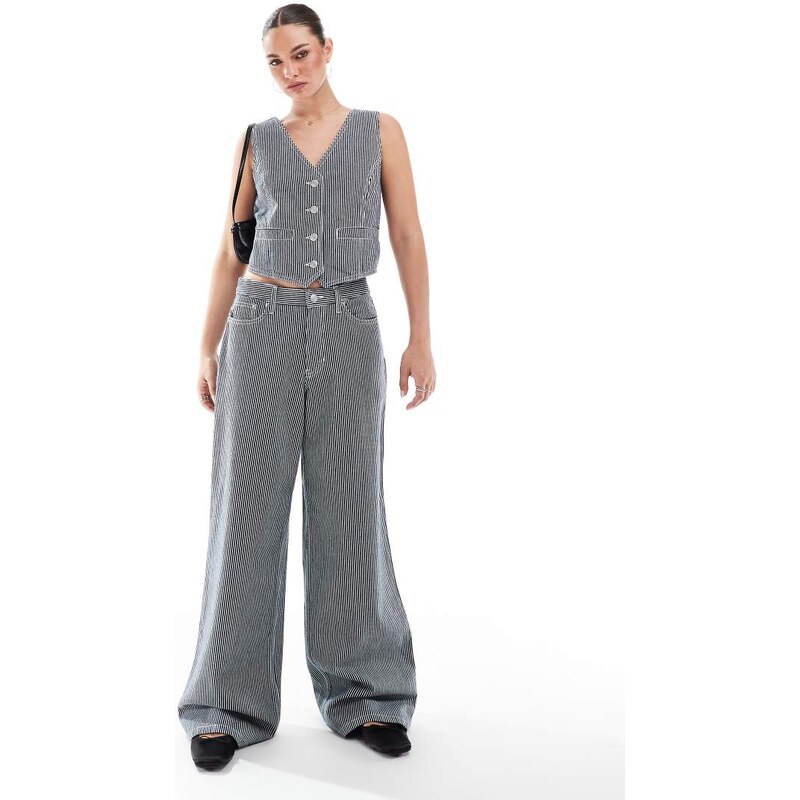 French Connection Everett denim jeans co-ord in indigo stripe-Multi 105661727