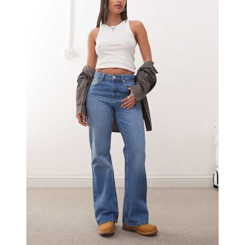 Reclaimed Vintage denim relaxed bootcut flare jean in midwash