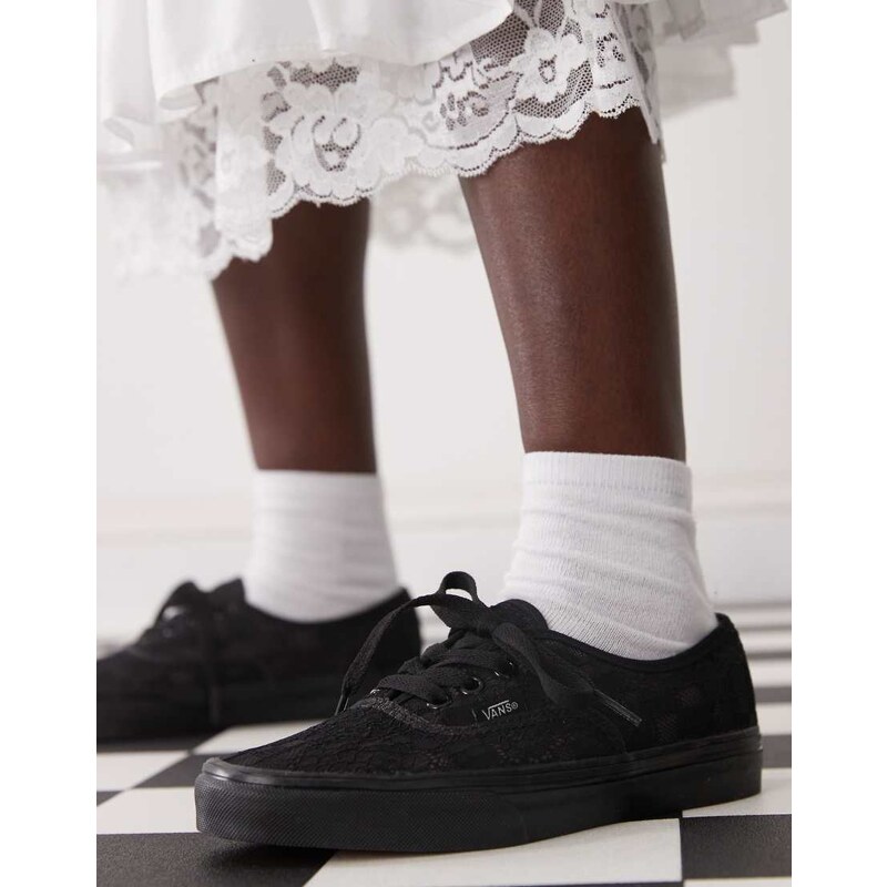 Vans Authentic trainers in black lace 105682512