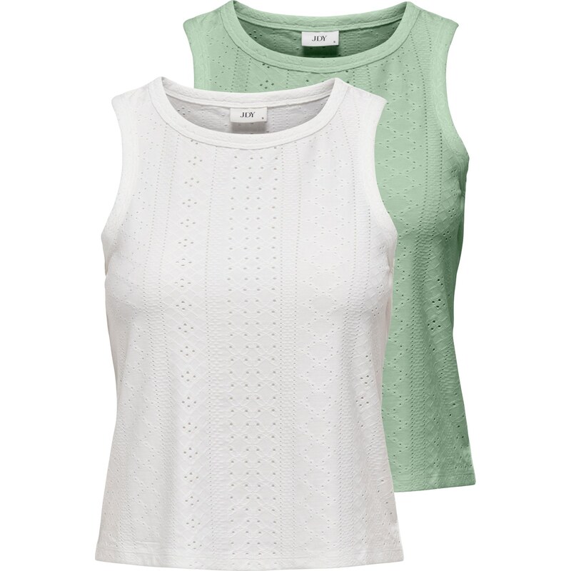 JDY Top JDYCATHINKA světle zelená / bílá 105655215