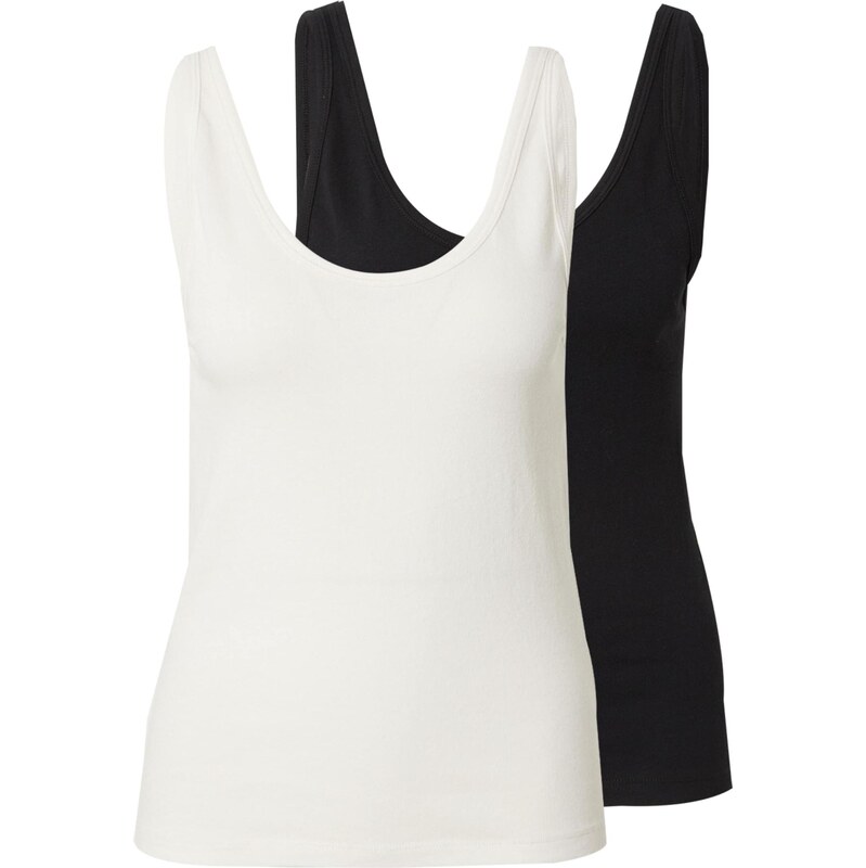 WEEKDAY Top Piper černá / bílá