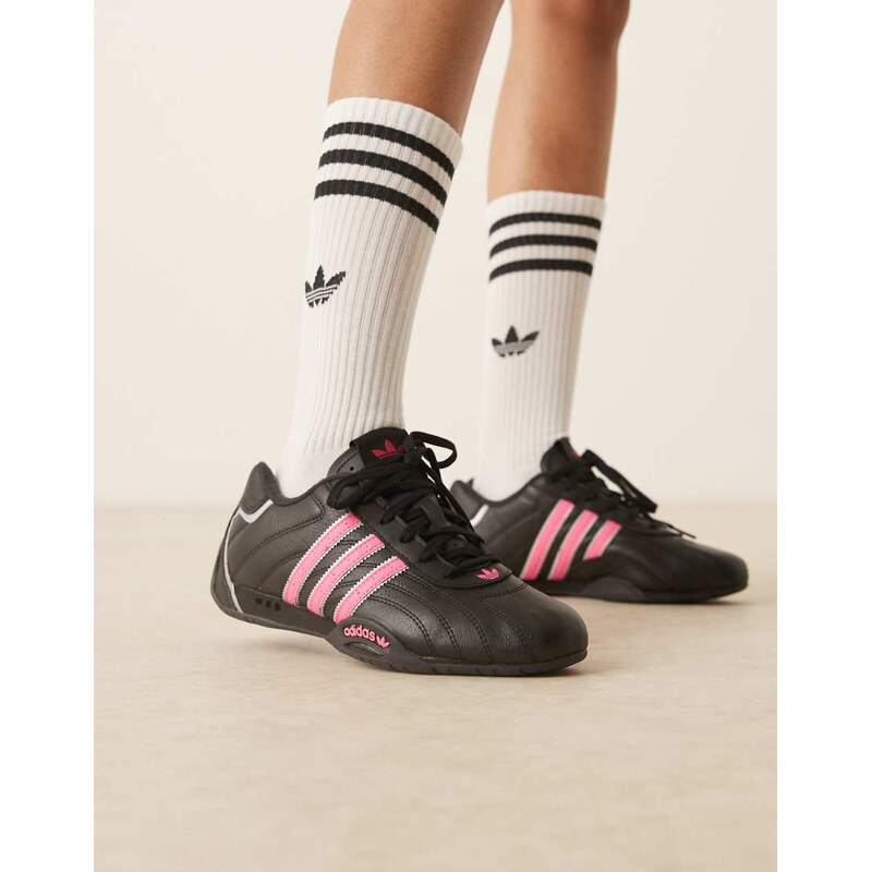 adidas Originals AdiRacer Low trainers in black and pink 105661306