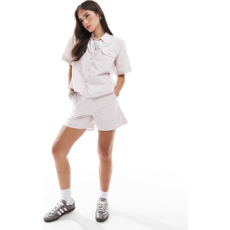 JJXX co-ord style shorts in pink stripe 112385593