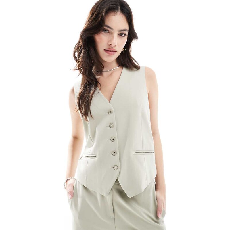 French Connection Angie waistcoat co-ord in pistachio-Green 105661399