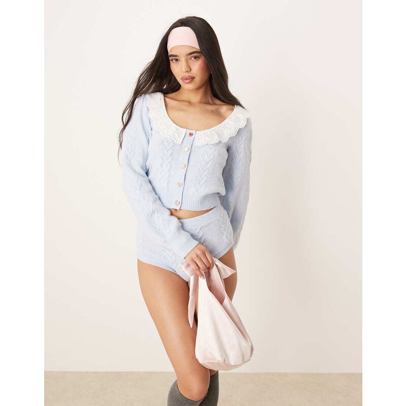 For Love And Lemons For Love & Lemons Cupid cable knit cardigan in 105661545