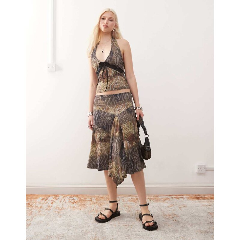 COLLUSION animal print skirt-Multi 105661596