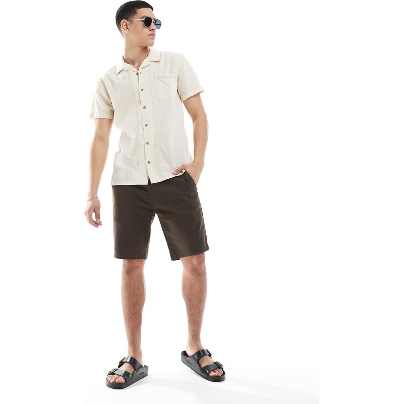 Threadbare chino shorts in chocolate brown