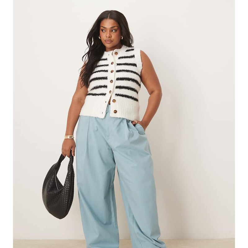 ASOS Curve ASOS DESIGN Curve clean balloon trousers in turquoise-Blue 113413673