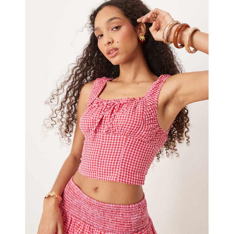Cotton On Cara corset top in red gingham