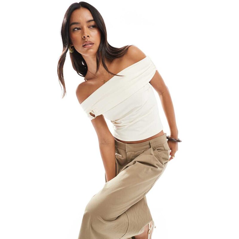 The Frolic exclusive foldover bardot top with heart hardware