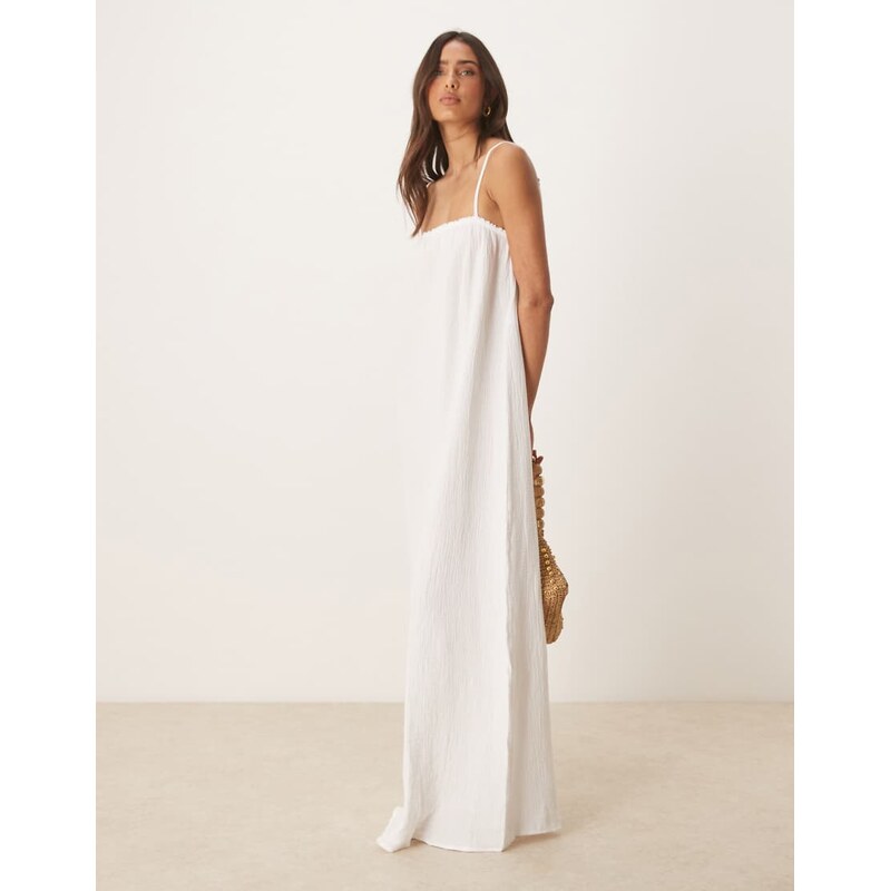 JDY cheesecloth sleeveless maxi dress in white 105682498