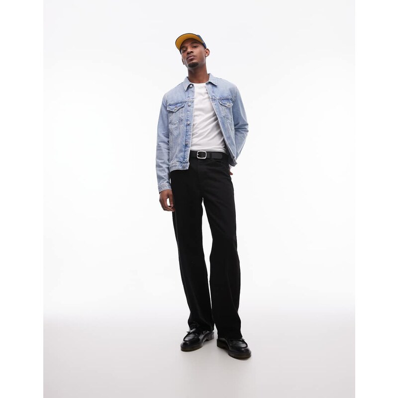 Tommy Hilfiger trucker denim jacket in mid wash-Blue