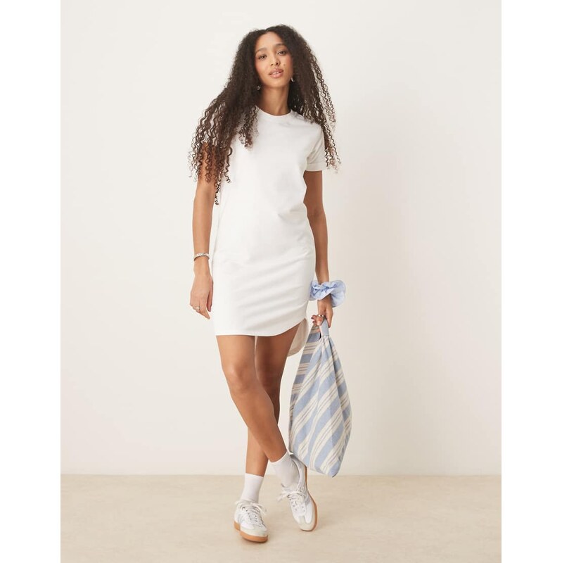JDY mini t-shirt dress in white 115510426