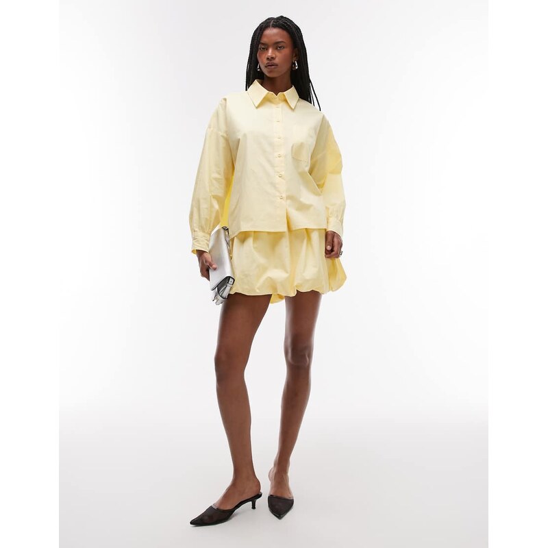 ASOS DESIGN puffball mini skirt in buttermilk-Yellow 105682645